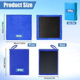 QMLING 3Pcs Clay Mitt Set, Car Wash Mitt with 30 x 30 cm Clay Towel, Car Cleaning Glove with 100g Clay Bar for Cars Detailing