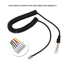 Microphone Cable, Portable Car Radio Hand Microphone Line for YAESUMH-48A6J, MH-42B6J, FT-1500, FT-1500M, FT-7800 FT-8800, FT-8900, FT-7100M, FT-2800M