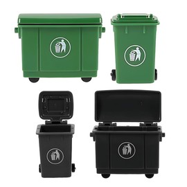 4 Stück Mini Mülltonne,Mülltonne als Zubehör für Wichtel,Müllwagen Spielzeug,Lustiger Mülleimer Spielzeug,Mini Mülleimer für Puppenhaus Möbel,für Wichtel Umzug Wertstofftonne für Wichtelstreiche