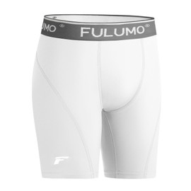 FULUMO Boys'Swim Jammers Youth Quick Dry UPF 50+ Sun Athletic Swimming Shorts for Competitions Water Sports White
