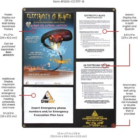 CrewSafe Employee Safety Communication Display Board for Safety Awareness Posters and Lesson Sheet 22" X 27" Placement of Poster Lesson Sheets and Display important information such as emergency contact lists, meeting schedules, SDS sheets, and more
