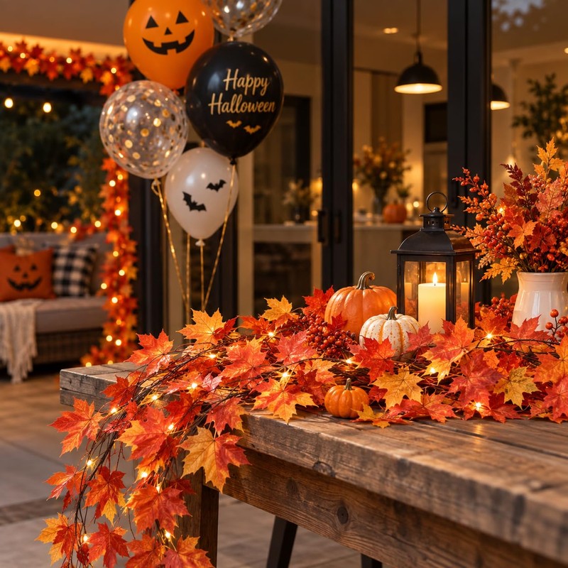 12 Pack Autumn Fall Leaf Garland, 84ft Hanging Fall Vines