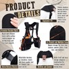 1 Pack Tool Vest with Leather, 33 Pockets with Removable