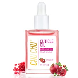 CHUCHU Cuticle Oil for Nails, Pomegranate Jojoba Nail Cuticle Oil Contain Vitamin B & E, Moisturizes Cuticle and Nail's Skin, Strengthens Nails, Prevents Hangnails and Chapped 15ML