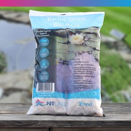 NT Labs Pond Barley Straw Bio Bags, Barley Straw Pouches, Controls Green Water in Ponds, Natural Blanketweed Control, Compostable Barley Straw Bag (Bio BagTwin Pack)