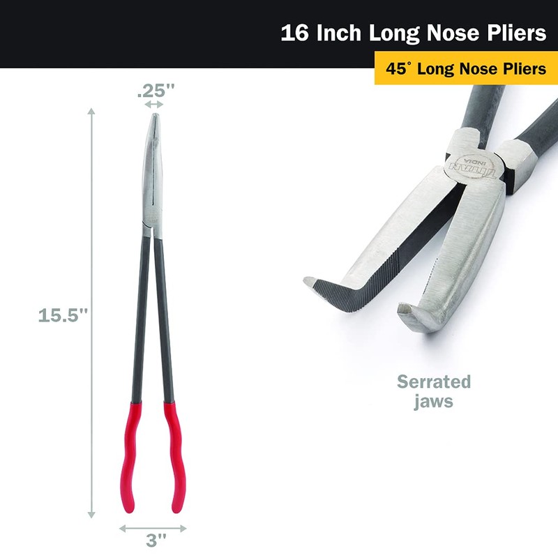 Titan 60782 16-Inch 45-Degree Long Nose Pliers