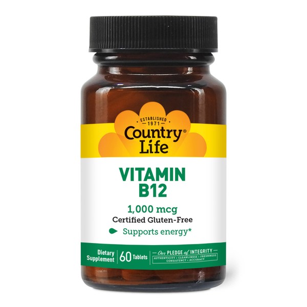 Country Life Vitamin B-12, 1000 mcg, 60 Tablets