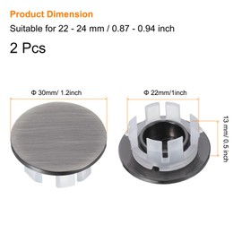 uxcell 2Pcs Sink Overflow Cover Basin Trim Copper Overflow Rings Bathroom Kitchen Basin Drain Cover Hole Insert in Round Caps Replacement, Bronze
