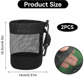 EujRcf 2pcs Golf Balls Storage Bag, Golf Accessories, Golf Ball Bag Golf, Accessories for Men, Golf Pouch Bags Nylon Mesh Golf Ball Bags Golf Ball Pouch Drawstring Golf Tees Pouch Bag(Black)