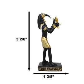 Ebros Gift Egyptian Classical Deity Thoth God of Technology and Engineering Miniature Figurine Gods of Egypt Mini Sculpture Legends of Ancient Egypt Historical Collectible
