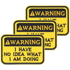 Heclia Funny Army Patches 3 PCS Warning Patches I Have No Idea What I Am Doing Humorous Embroidered Patch with Hook Fastener Backing for Tactical Backpack Dog Harnesses Army Vests Jackets Jeans Hats
