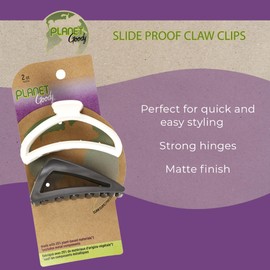 GOODY Planet SlideProof Claw Clips 2ct Black and Cream