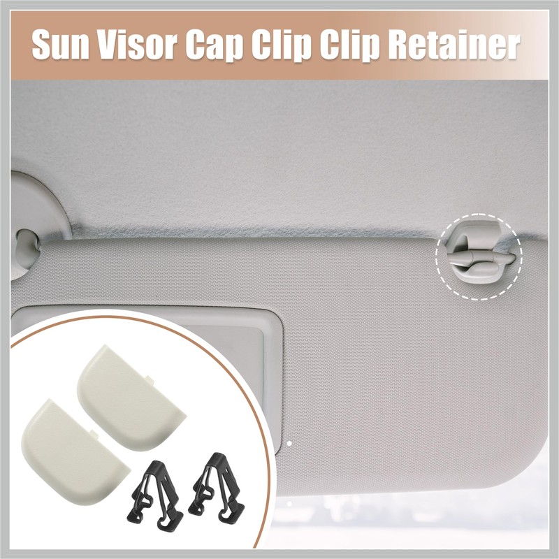 RATCHROLL 2 Set Beige Iron Sun Visor Cap Clip Clip
