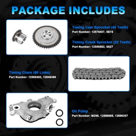 M295 Oil Pump & Timing Chain Kit - Compatible with Chevy Avalanche/Silverado/Tahoe/Express/Suburban, for GMC Sierra 1500/Yukon/Savana - Fits 4.8L 5.3L 6.0L LS Engines (LS1 LS2 LS3)