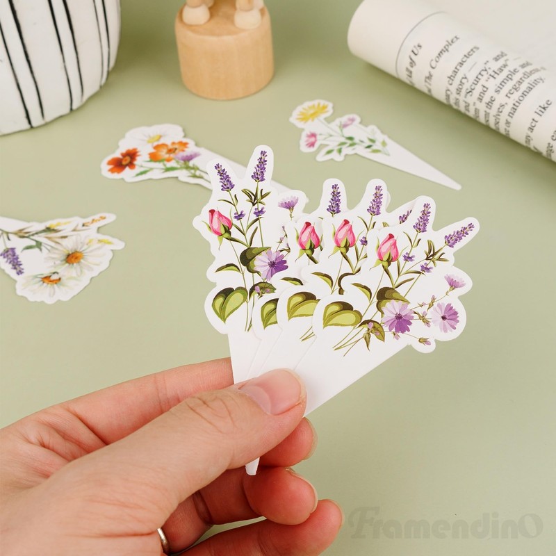 Framendino, 192 Pack Wildflower Cupcake Toppers Flower for Shower Wedding