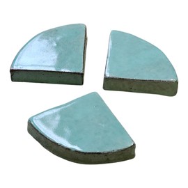 Teramico Saucer Feet for Flower Pots/Planters Blue Anthracite White Stoneware Glazed Completely Frost-Proof (Celadon Green, Set of 3)