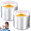 2 Roll 0.8mm Crystal String Stretch Line, Elastic Bracelet String,