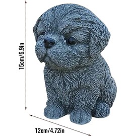 Garden Decor Shih-Tzu Dog Statue, Dog Lovers Gift Dachshund Puppy, Outdoor Resin Crafts, Figure Shih Tzu Memorial for Garden, Patio, Lawn and Home Decoration