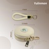 Yulinmon Beige PU Leather Round Coin Purse with Braided Wrist