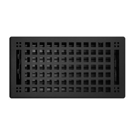 Madelyn Carter Contemporary Artisan Style Vent Cover, Solid Cast Steel Interior, Controls Air Flow, 6 x 12 inches (Overall Face: 7.25 x 13.25 inches), Matte Black