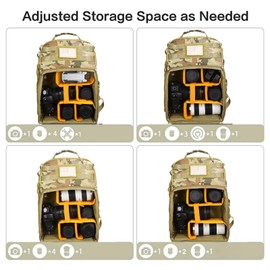 MOSISO Camera Backpack, DSLR/SLR/Mirrorless Photography Tactical Camera Bag Case with Tripod Holder & 15-16 inch Laptop Compartment & USA Flag Compatible with Canon/Nikon/Sony, Khaki Camouflage