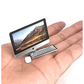 Unbranded 1:6/1:12 Dollhouse Miniature 3Pc Set Desktop Computer Keyboard Mouse Accessory