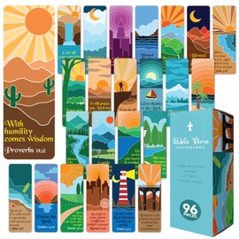 Only Zest 96 Pack Christian Bookmarks with Inspirational Bible Verses, Unique, Vibrant Scripture Markers, Bulk Religious Gifts for Church Groups, Bible Study, Classroom
