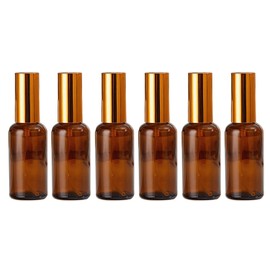 Doromy 6Packs 30ml/1Oz Amber Glass Spray Bottles For Essential Oils Refillable Fine Mist Liquid Containers Mini Travel Glass Atomizer Bottles for Cleaning Perfume Essential Oils