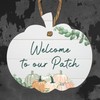 Welcome to Our Patch Hanging Pumpkin Plaque | Rustic Fall-Themed