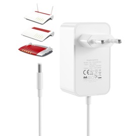 12V 3A Power Supply Charger Compatible with AVM Fritz!Box 7690, 7590, 7560, 7540, 7530, 7510, 7490, 7430, 7390, 6690, 6490, 5590, 5530...WLAN Router and Telekom Speedport Smart Plug Power Supply white