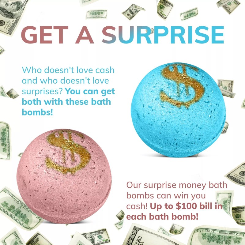 Relaxcation 2 Set Bath Bombs with Cash Surprise Inside -