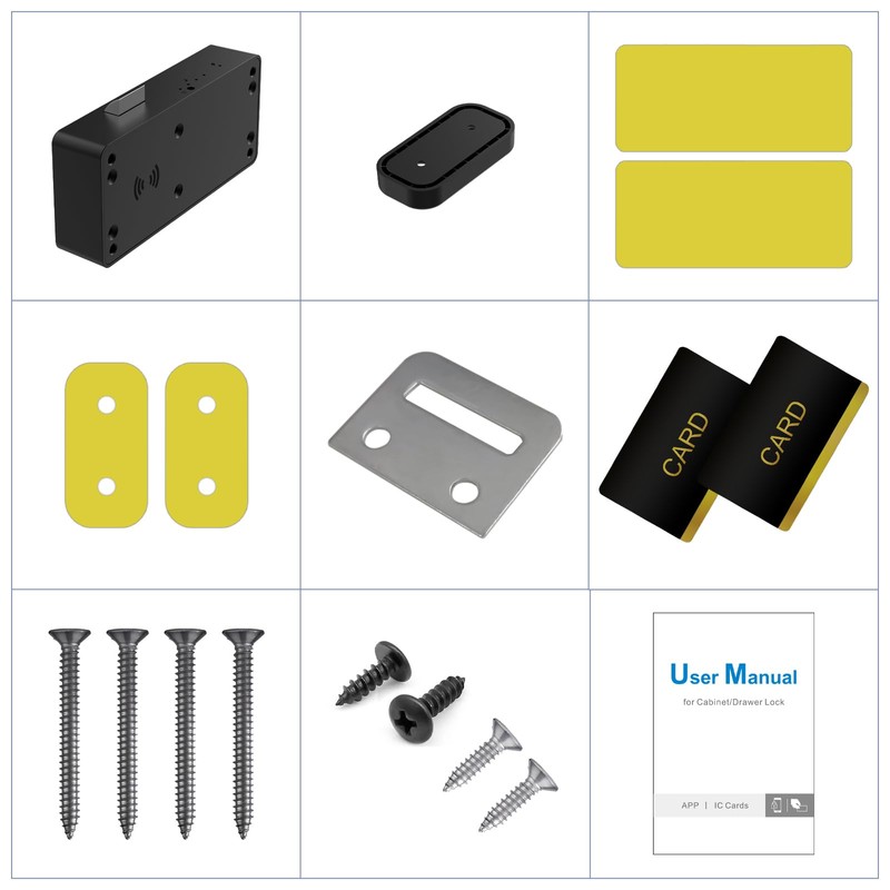 Drawer Lock RFID Card NFC Hidden Cabinet Lock for Kitchen