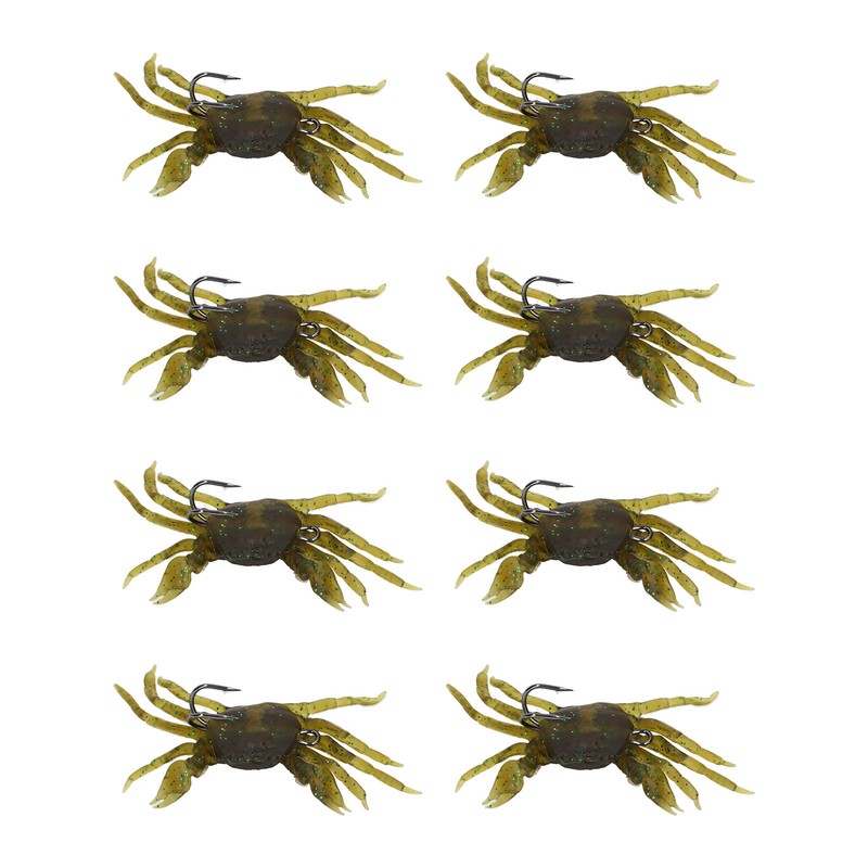 8Pcs Artificial Crab Bait 13cm 33.5g Simulation Crab Soft Lure