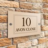 Badgemaster Modern Anthracite/Desert Beige House Number Sign Plaque Stainless Steel