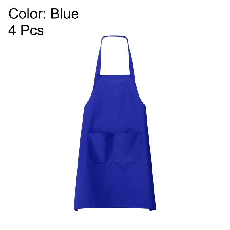 sourcing map 4pcs Bib Apron 70x60cm Unisex Restaurant Kitchen Cooking