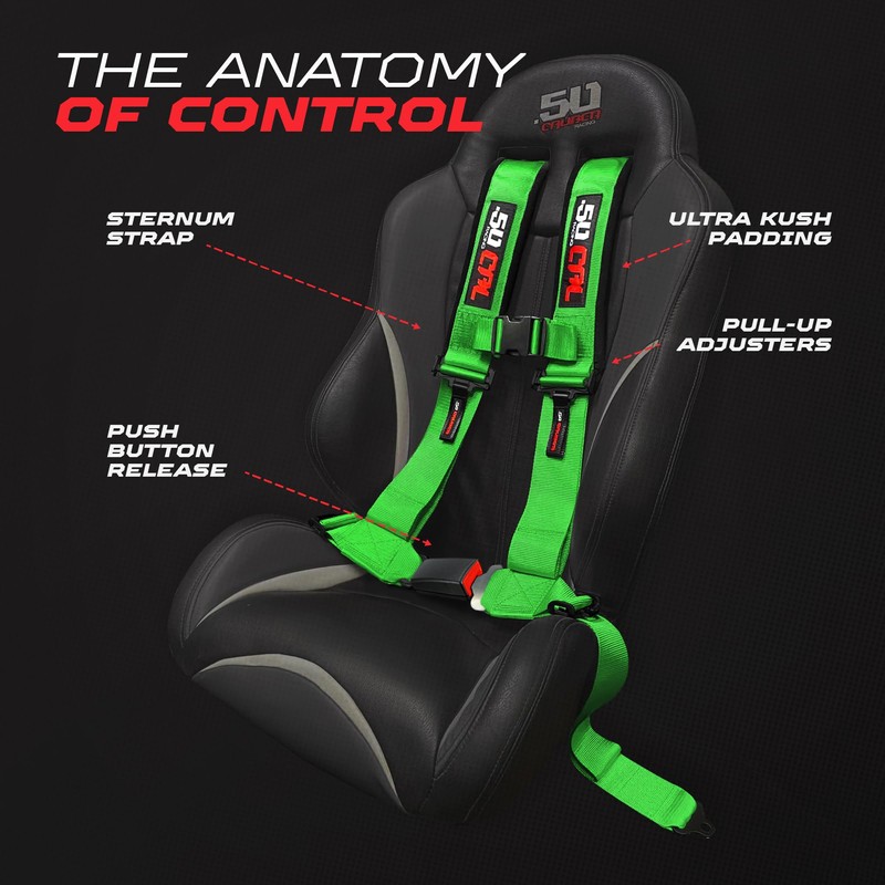 1pc 4 Point Harness for Bucket Seat, Push Release, 10