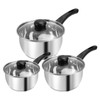 Stainless Steel Pot Set with Lid 6pcs,Sauce Pans 1QT &