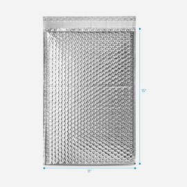 HOLPACK 100pcs Thermal Insulated Bubble Mailers 8x11 in Self sealing thermal insulated envelopes made of reflective metallized bubble for cold shipping. Lightweight. Keep cool shield - MADE IN USA