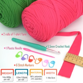 2 Pack Tshirt Yarn for Crochet,Royal Blue T Shirt Soft Elastic Fabric Chunky Thick T-Shirt Crochet Yarn for Crocheting Knitting Beginner Hand Knitting Bag/DIY Craft/Home Decor 2 * 400G-Royal Blue