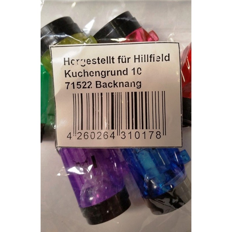 Hillfield 12 x Key Fob Torch Plastic 4 cm Transparent