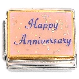 NewCharms Happy Anniversary Pink Italian Charm