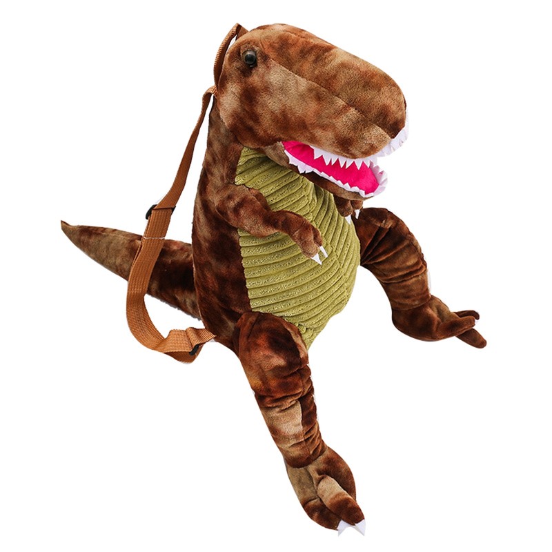 Kids Dinosaur Backpack Cartoon 3D Dinosaur Shape Soft Plush Kids