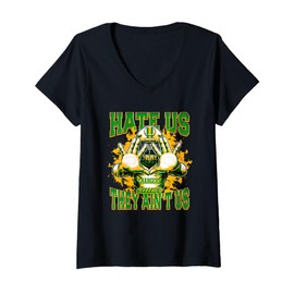 Womens Crest Chargers Logo Hate Us Cause They Ain't HS V-Neck T-Shirt
