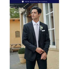 HISDERN TA-002S Men's Wedding Necktie, Silver Necktie, Chief, Tie Clip, 3-Piece Set, Formal, Business, Luxury, Gift Box Included, For Weddings, Gentlemen, School Entrance Ceremonies, Graduation Ceremonies, 01 silver (micro check)