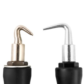 QWORK Drill with Automatic Return, Universal Wire Driller Twister Tubular Pliers for Reinforcement and Reinforcement Steel, Curved and Straight Hook, Pack of 2 (300 mm + 250 mm)