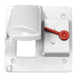 Sealproof Weatherproof Dual Toggle Switch/GFCI 2-Gang Outlet Cover, Nonmetallic, UL Listed, White