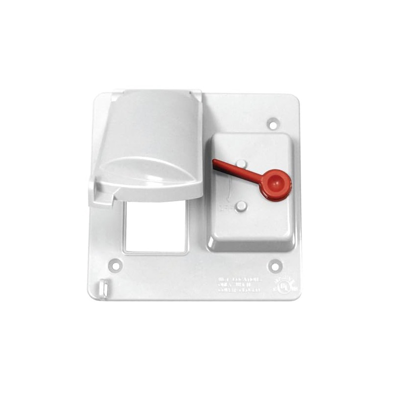 Sealproof Weatherproof Dual Toggle Switch/GFCI 2-Gang Outlet Cover, Nonmetallic, UL