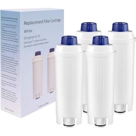 4 Pack Water Filter Replacement for DeLonghi Filter DLSC002 ECAM 22.110,Esam,ETAM, DLS C002,SER3017,5513292811,EC680,EC800