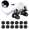 Hands Free Head Magnifying Glasses, Magnifier with Light, 1X, 2X,