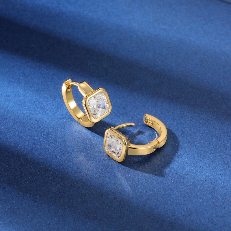 Hoop Earrings Set for Women 18K Yellow Gold Plated Modern